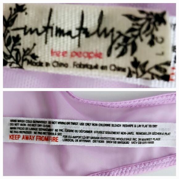 Intimately Free People SZ L Racer Back Lilac Lace Bralette - Picture 7 of 7
